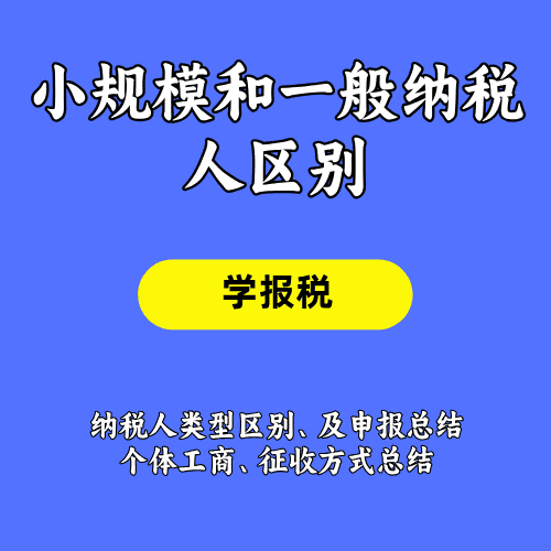 小规模纳税和一般纳税实操总结